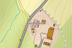 Kartbilde fra WMS-tjeneste av avviket