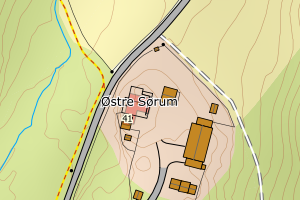 Kartbilde fra WMS-tjeneste av avviket