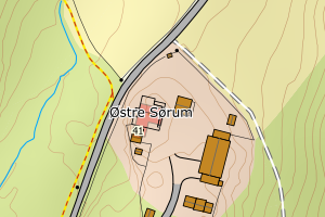 Kartbilde fra WMS-tjeneste av avviket