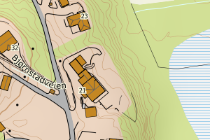 Kartbilde fra WMS-tjeneste av avviket