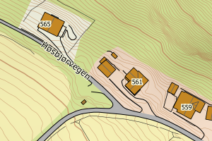 Kartbilde fra WMS-tjeneste av avviket