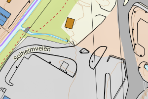Kartbilde fra WMS-tjeneste av avviket
