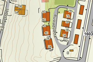 Kartbilde fra WMS-tjeneste av avviket