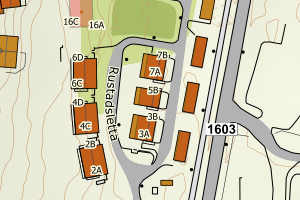 Kartbilde fra WMS-tjeneste av avviket