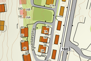 Kartbilde fra WMS-tjeneste av avviket