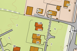 Kartbilde fra WMS-tjeneste av avviket