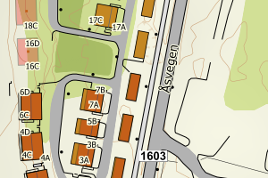 Kartbilde fra WMS-tjeneste av avviket