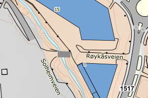 Kartbilde fra WMS-tjeneste av avviket