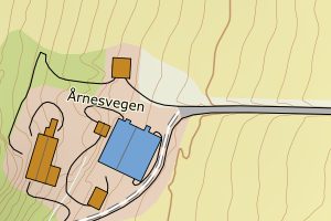 Kartbilde fra WMS-tjeneste av avviket