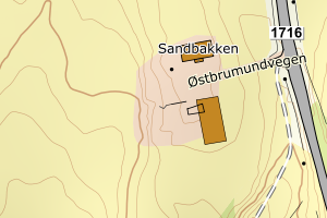 Kartbilde fra WMS-tjeneste av avviket
