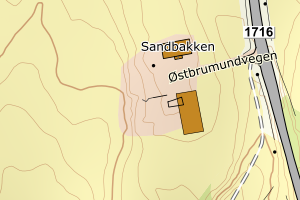 Kartbilde fra WMS-tjeneste av avviket