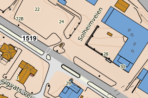 Kartbilde fra WMS-tjeneste av avviket