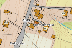 Kartbilde fra WMS-tjeneste av avviket