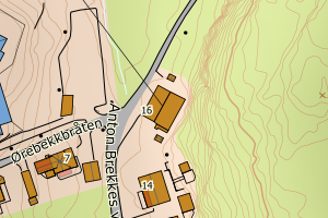 Kartbilde fra WMS-tjeneste av avviket