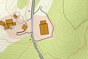 Kartbilde fra WMS-tjeneste av avviket