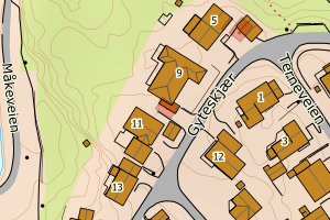 Kartbilde fra WMS-tjeneste av avviket