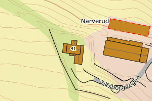 Kartbilde fra WMS-tjeneste av avviket