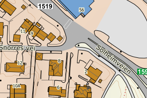 Kartbilde fra WMS-tjeneste av avviket