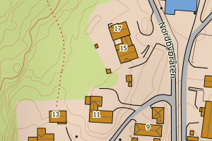 Kartbilde fra WMS-tjeneste av avviket