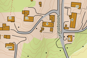 Kartbilde fra WMS-tjeneste av avviket