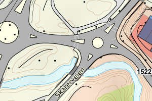 Kartbilde fra WMS-tjeneste av avviket