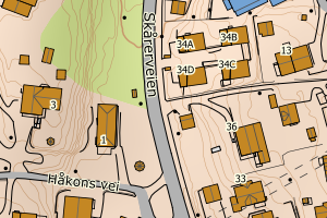 Kartbilde fra WMS-tjeneste av avviket