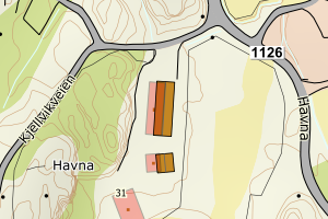 Kartbilde fra WMS-tjeneste av avviket