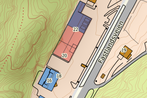 Kartbilde fra WMS-tjeneste av avviket