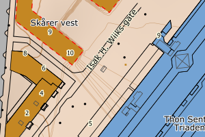 Kartbilde fra WMS-tjeneste av avviket
