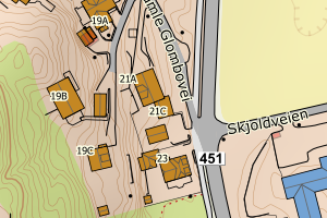 Kartbilde fra WMS-tjeneste av avviket