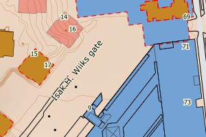 Kartbilde fra WMS-tjeneste av avviket