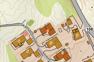 Kartbilde fra WMS-tjeneste av avviket