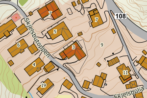 Kartbilde fra WMS-tjeneste av avviket