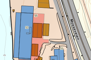 Kartbilde fra WMS-tjeneste av avviket