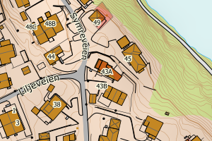 Kartbilde fra WMS-tjeneste av avviket