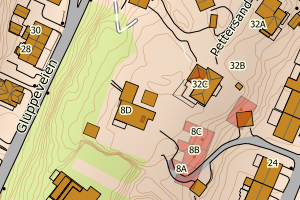 Kartbilde fra WMS-tjeneste av avviket