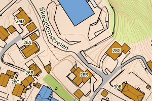 Kartbilde fra WMS-tjeneste av avviket