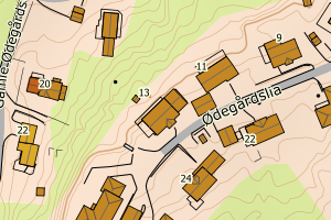 Kartbilde fra WMS-tjeneste av avviket