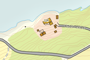 Kartbilde fra WMS-tjeneste av avviket