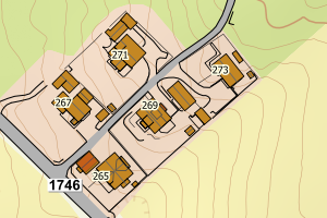 Kartbilde fra WMS-tjeneste av avviket