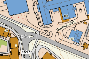 Kartbilde fra WMS-tjeneste av avviket