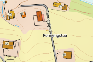 Kartbilde fra WMS-tjeneste av avviket