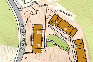 Kartbilde fra WMS-tjeneste av avviket