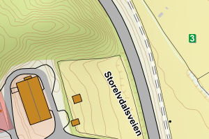Kartbilde fra WMS-tjeneste av avviket