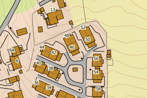 Kartbilde fra WMS-tjeneste av avviket