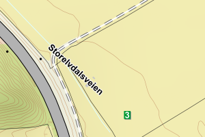Kartbilde fra WMS-tjeneste av avviket
