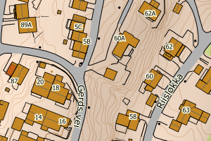 Kartbilde fra WMS-tjeneste av avviket