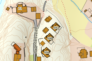 Kartbilde fra WMS-tjeneste av avviket