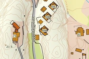 Kartbilde fra WMS-tjeneste av avviket
