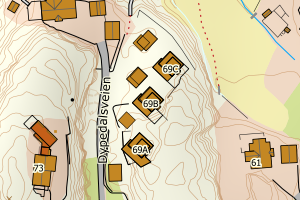 Kartbilde fra WMS-tjeneste av avviket